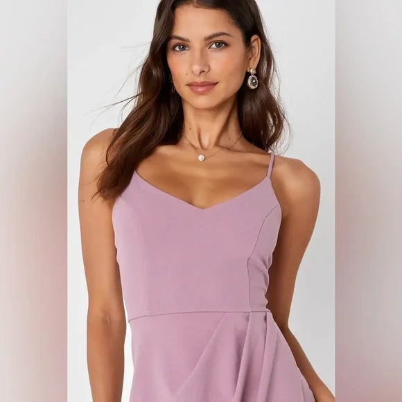 🔅Host Pick🔅 Lulu’s Forever Your Girl Mauve Pink Bodycon Dress Size S - Picture 3 of 7